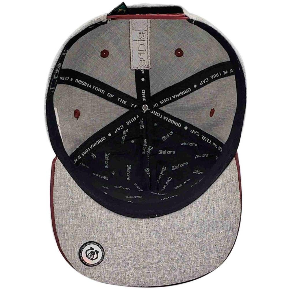 Boné Aba Reta E-Stars Brave Logo Alto Relevo Masculino Cinza 4
