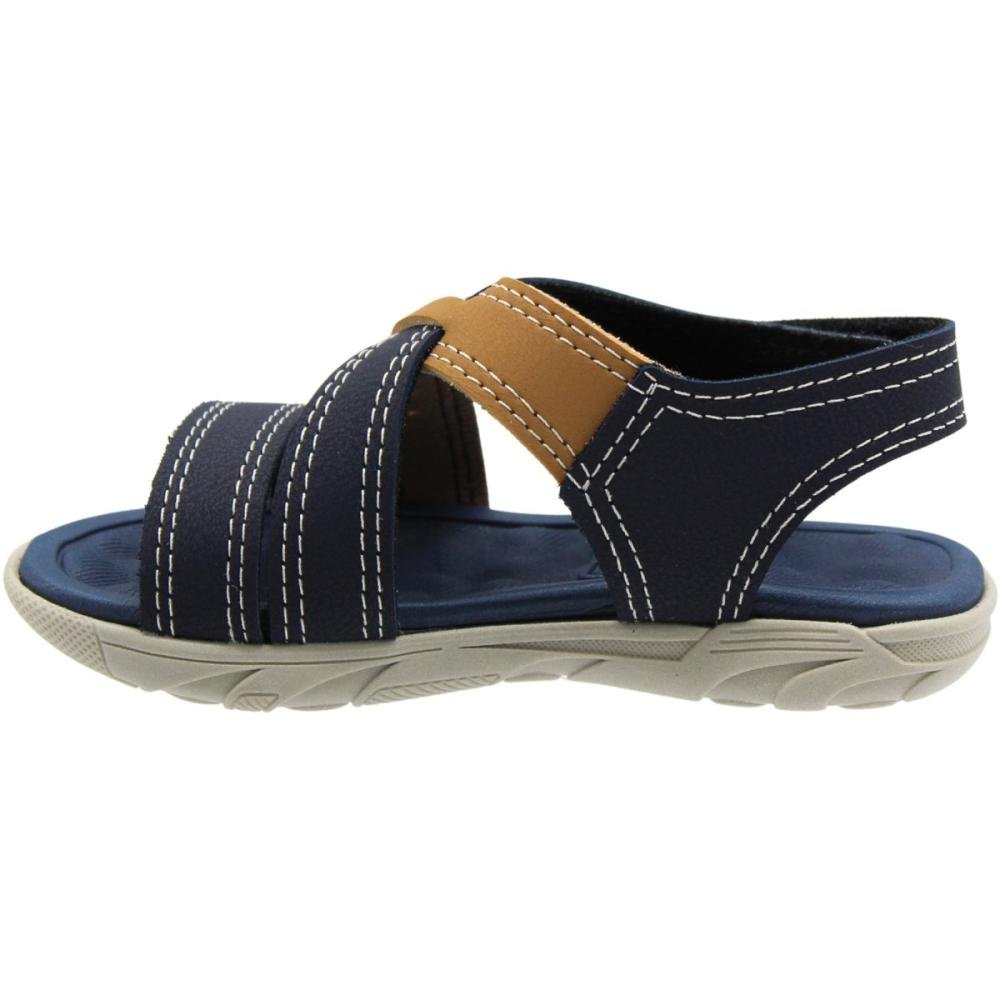 Sandália Infantil Molekinho Napa Floater Tira Colorida Menino Azul 2