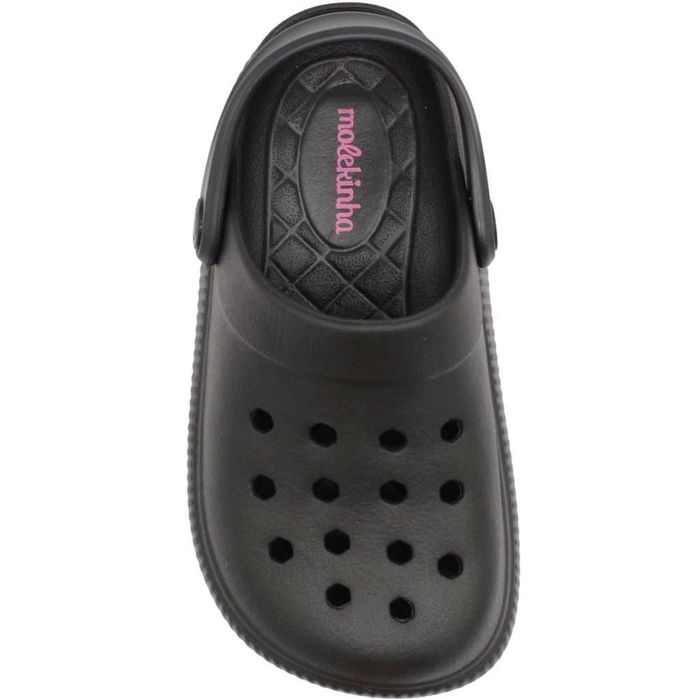 Babuche Infantil Molekinha EVA Conforto Juvenil Menina Preto 5