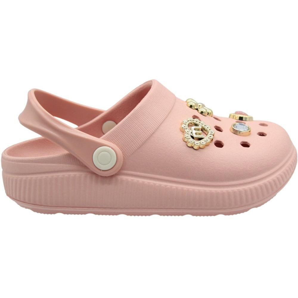 Babuche Infantil Molekinha EVA Enfeites Removíveis Juvenil Menina