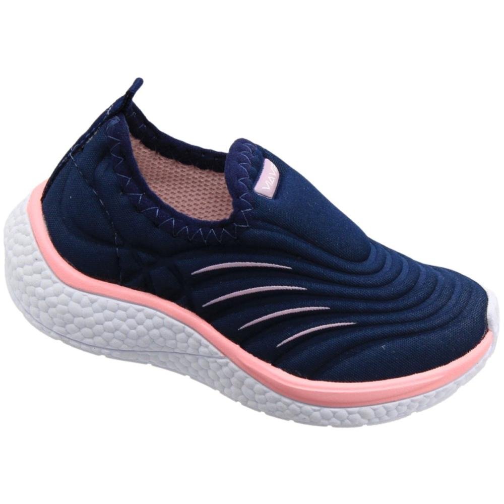 Tênis Infantil Via Vip Slip On Conforto Menina Azul/Rosa 3