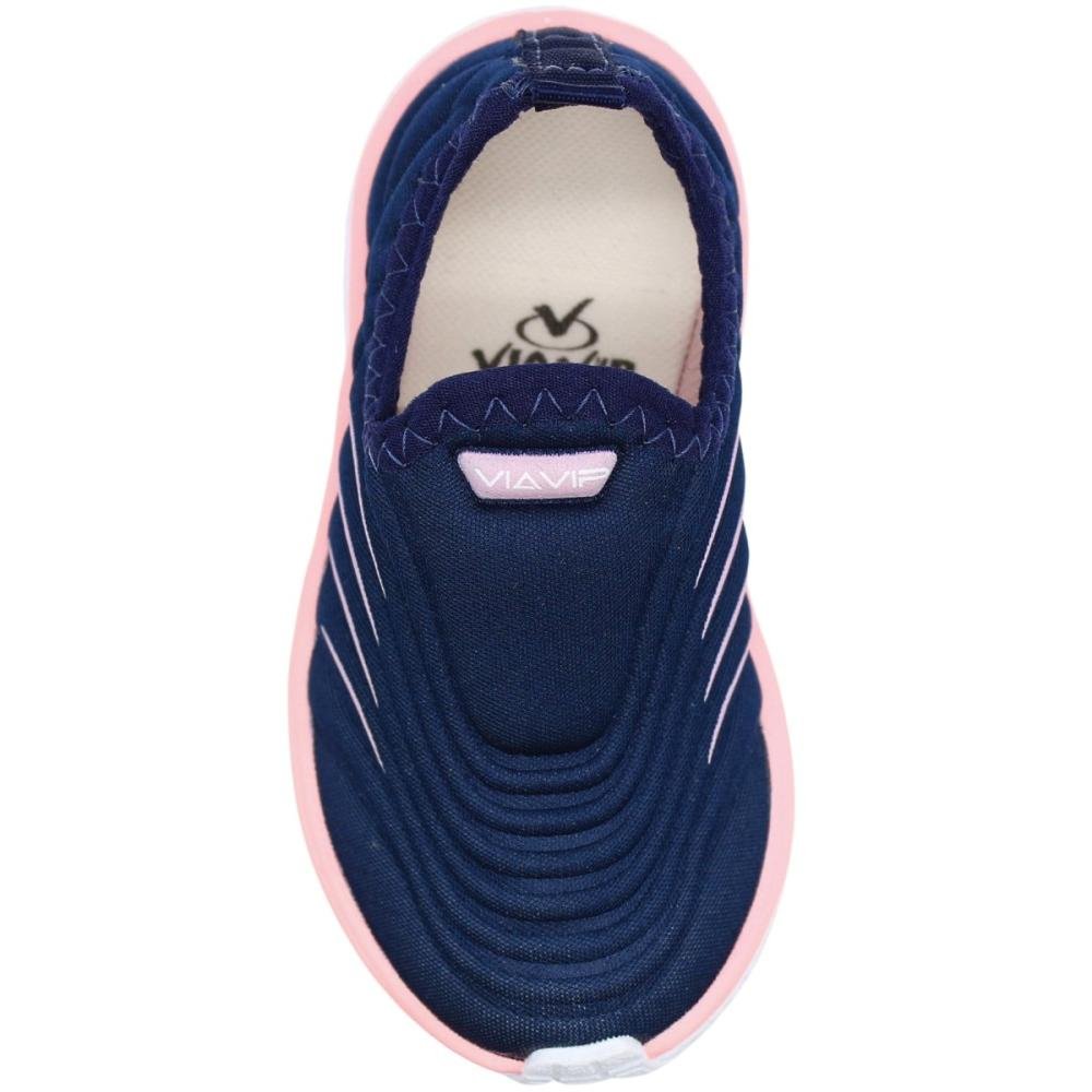 Tênis Infantil Via Vip Slip On Conforto Menina Azul/Rosa 4