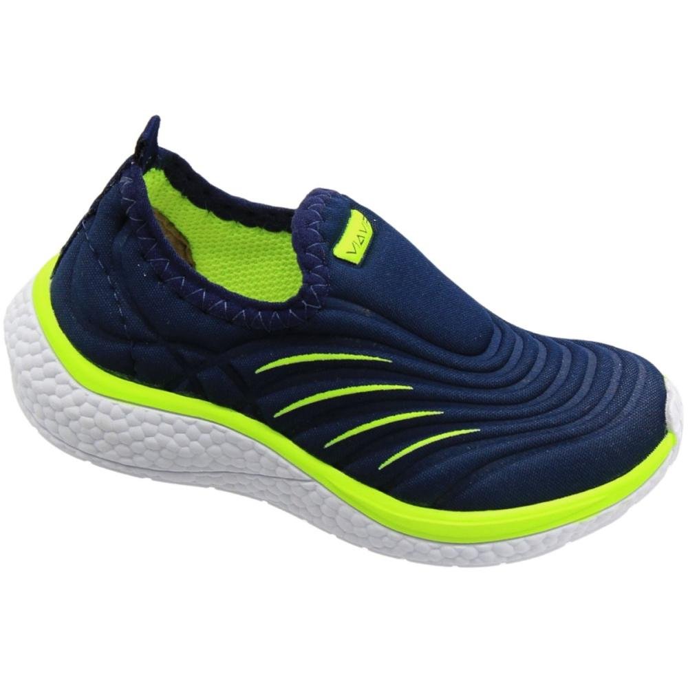 Tênis Infantil Via Vip Slip On Conforto Ondulado Menino Azul/Verde 3