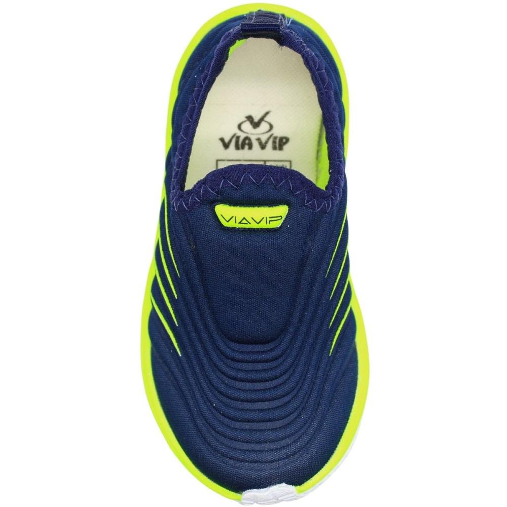 Tênis Infantil Via Vip Slip On Conforto Ondulado Menino Azul/Verde 4