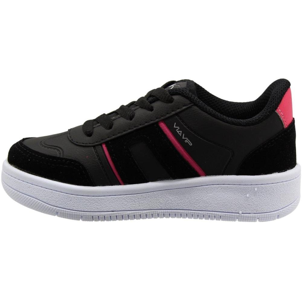 Tênis Infantil Via Vip Escolar Juvenil Camurça Menina Preto/Rosa 2