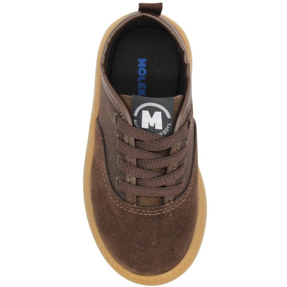 Tênis Casual Infantil Molekinho Camurção Cadarço Elástico Menino Marrom 4