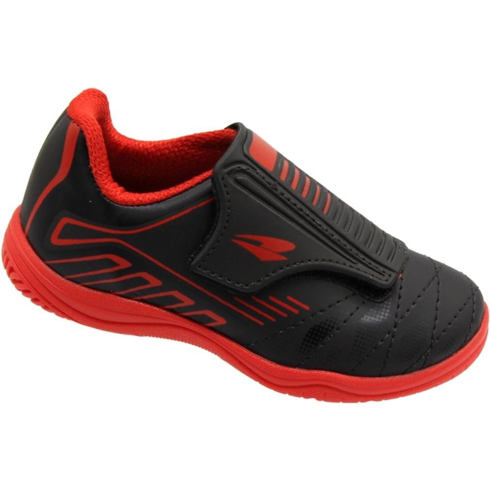 Chuteira Futsal Infantil Dray Sem Cadarço Indoor Menino Preto/Vermelho 3
