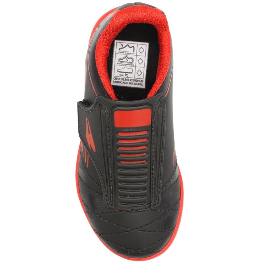 Chuteira Futsal Infantil Dray Sem Cadarço Indoor Menino Preto/Vermelho 4
