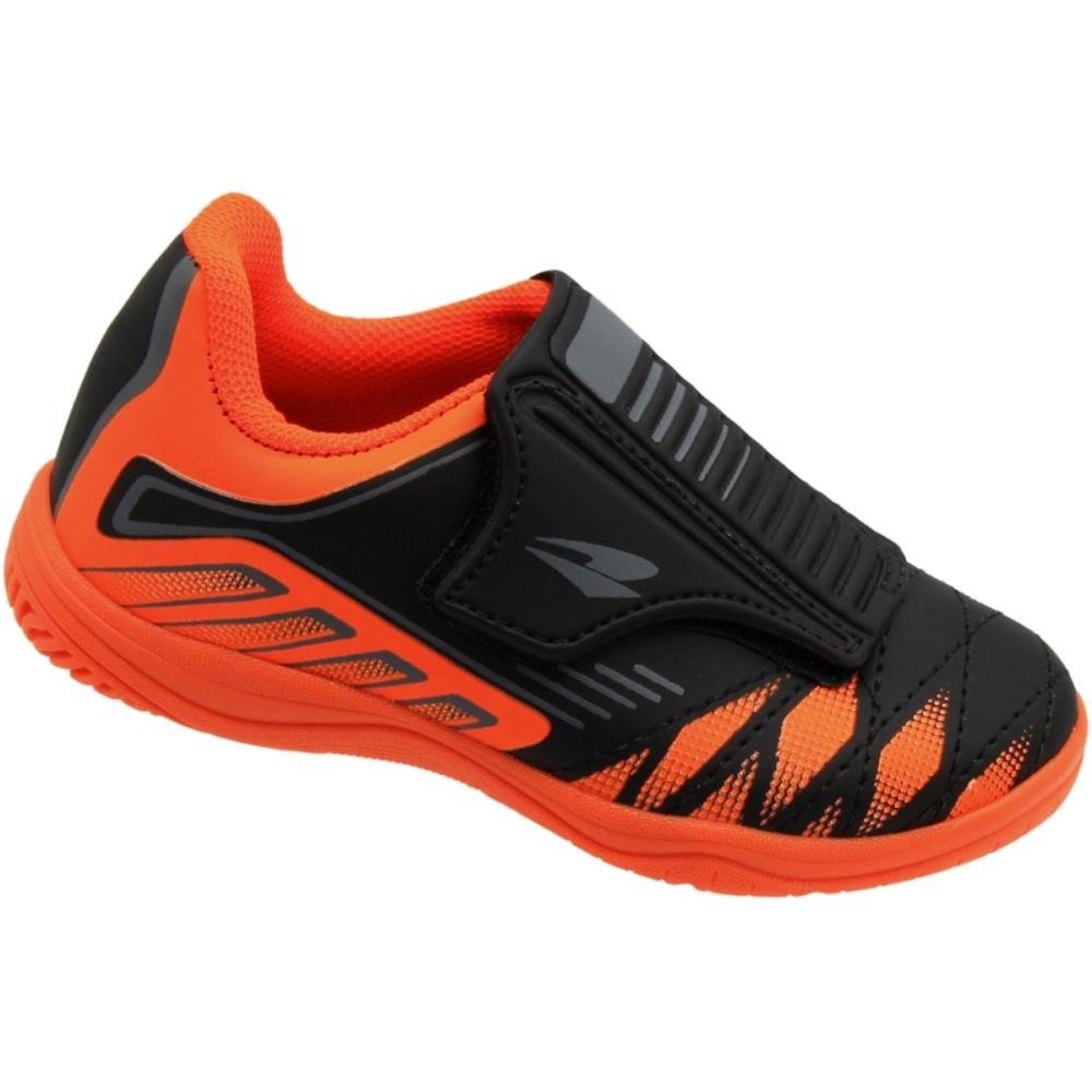 Chuteira Futsal Infantil Dray Sem Cadarço Indoor Menino Preto/Laranja 3