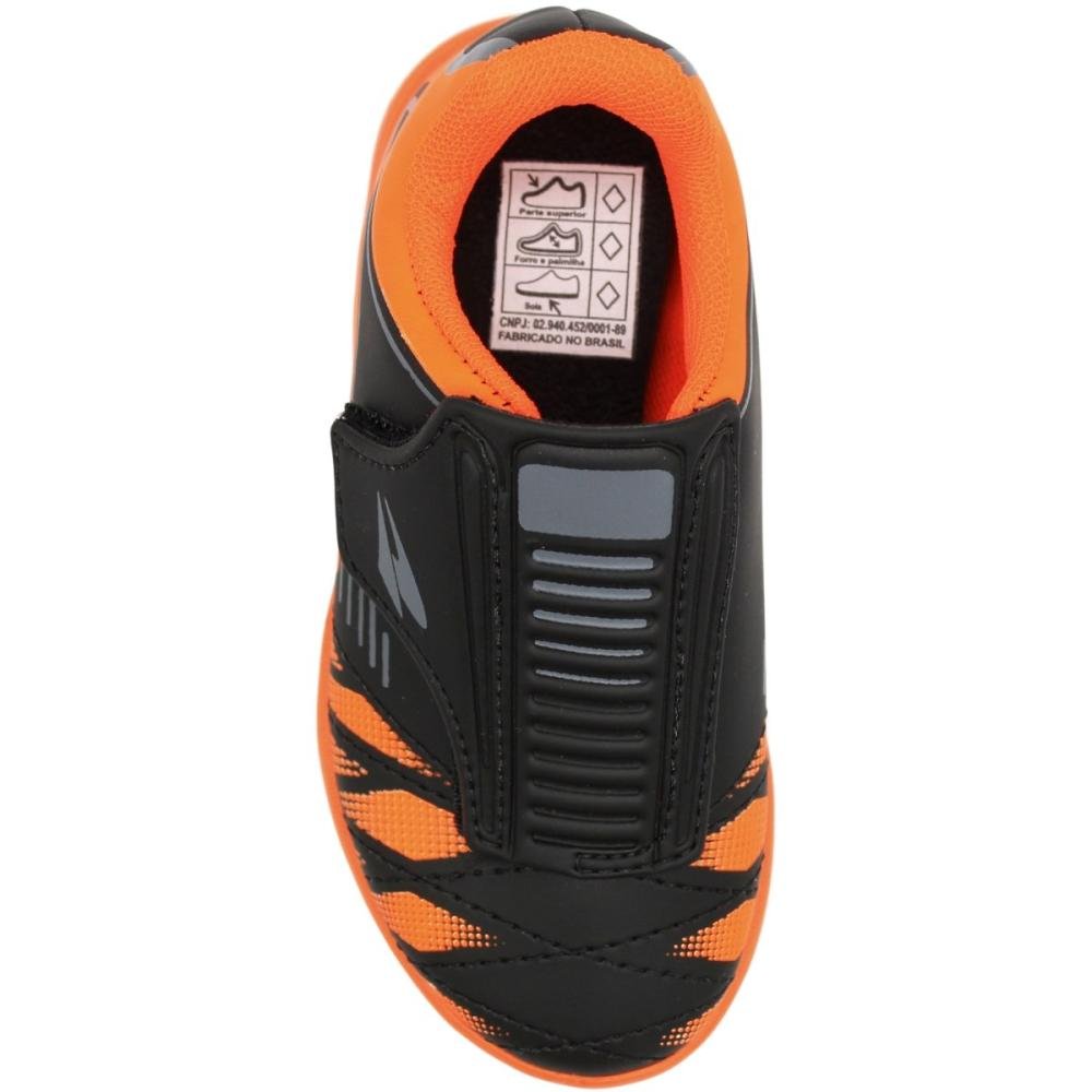 Chuteira Futsal Infantil Dray Sem Cadarço Indoor Menino Preto/Laranja 4