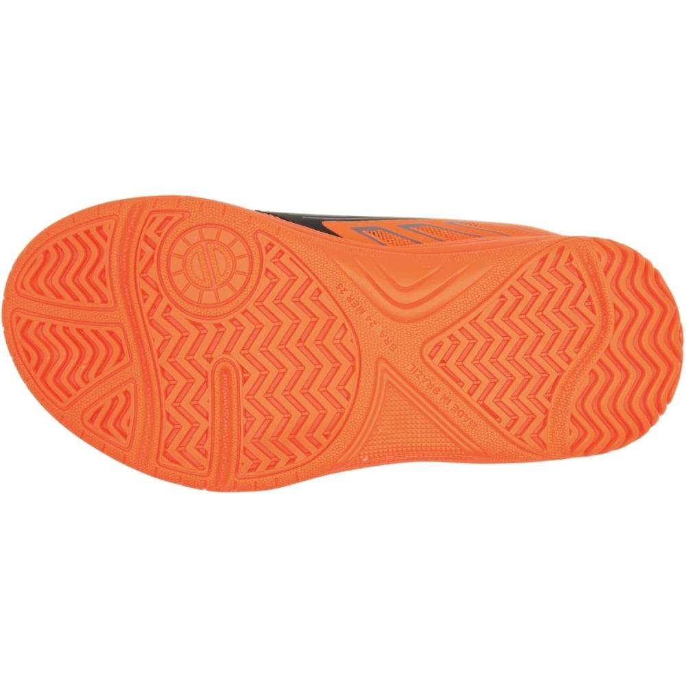 Chuteira Futsal Infantil Dray Sem Cadarço Indoor Menino Preto/Laranja 5