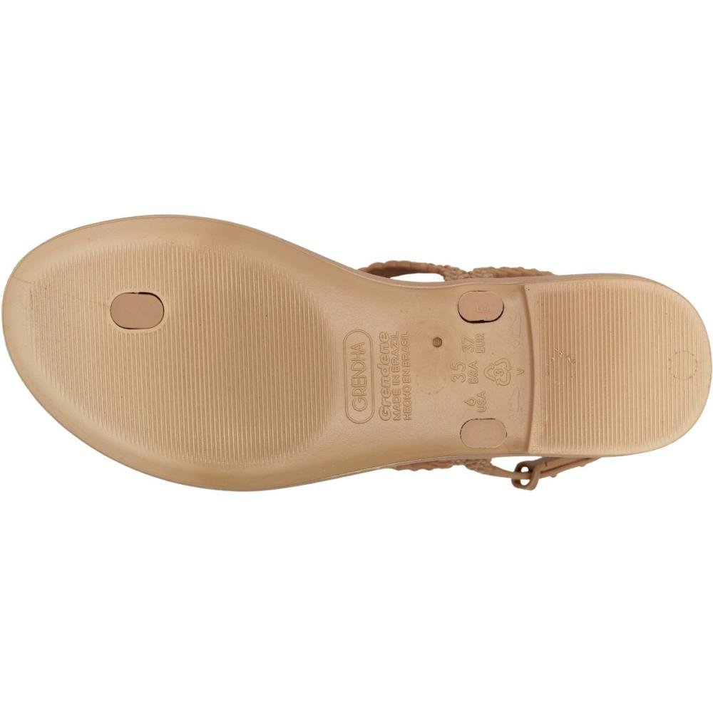 Sandalia Rasteira Grendha Sublime Tiras Trançadas Feminina Marrom 5