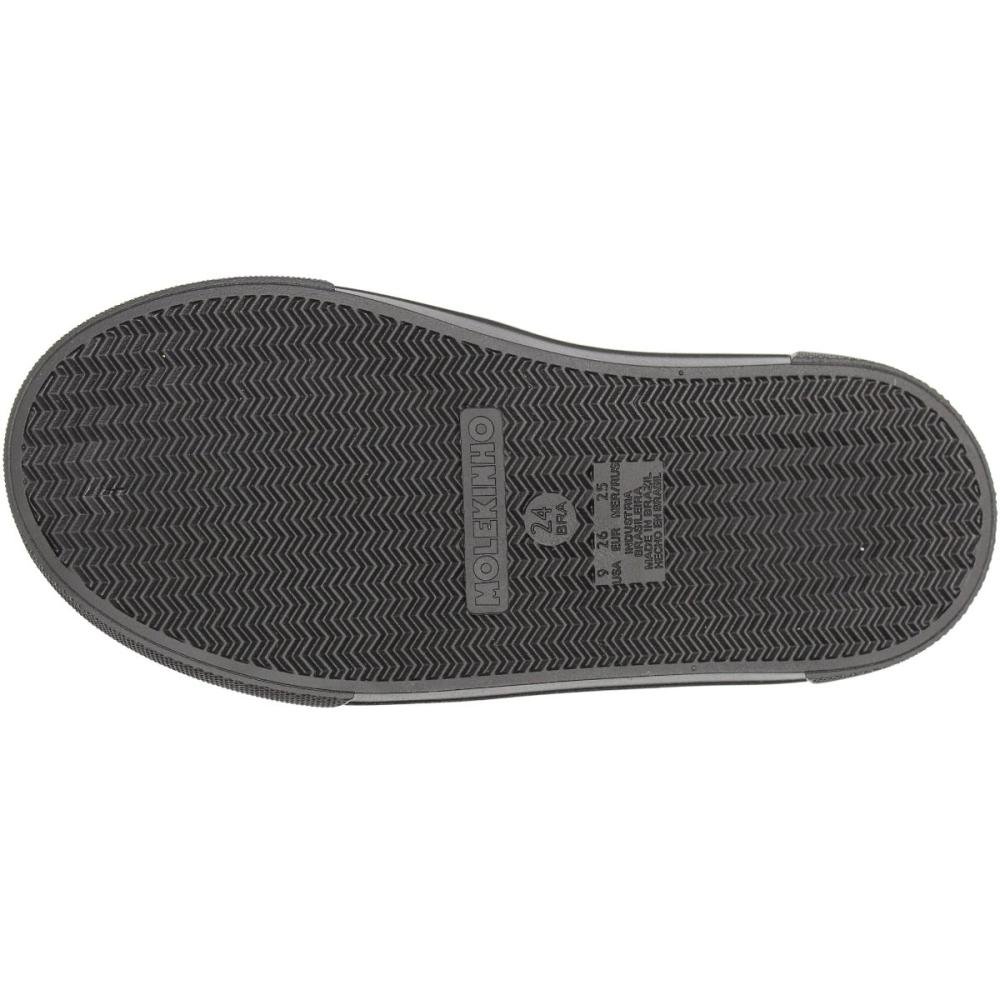 Tênis Casual Infantil Molekinho Sneaker Tira Autocolante Menino Preto 5
