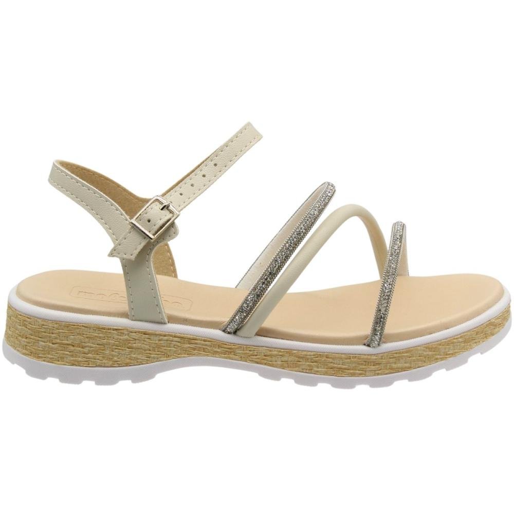 Sandália Salto Baixo Juvenil Molekinha Tiras Strass Menina