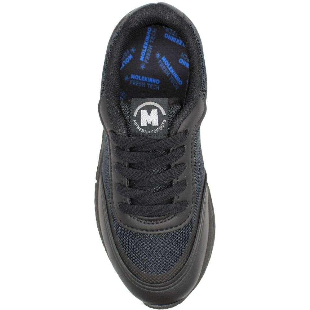 Tênis Esportivo Juvenil Molekinho Tec Escolar Menino Preto 4