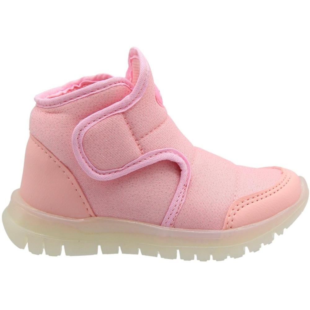 Tênis Casual Infantil Via Vip Cano Alto Glitter Menina