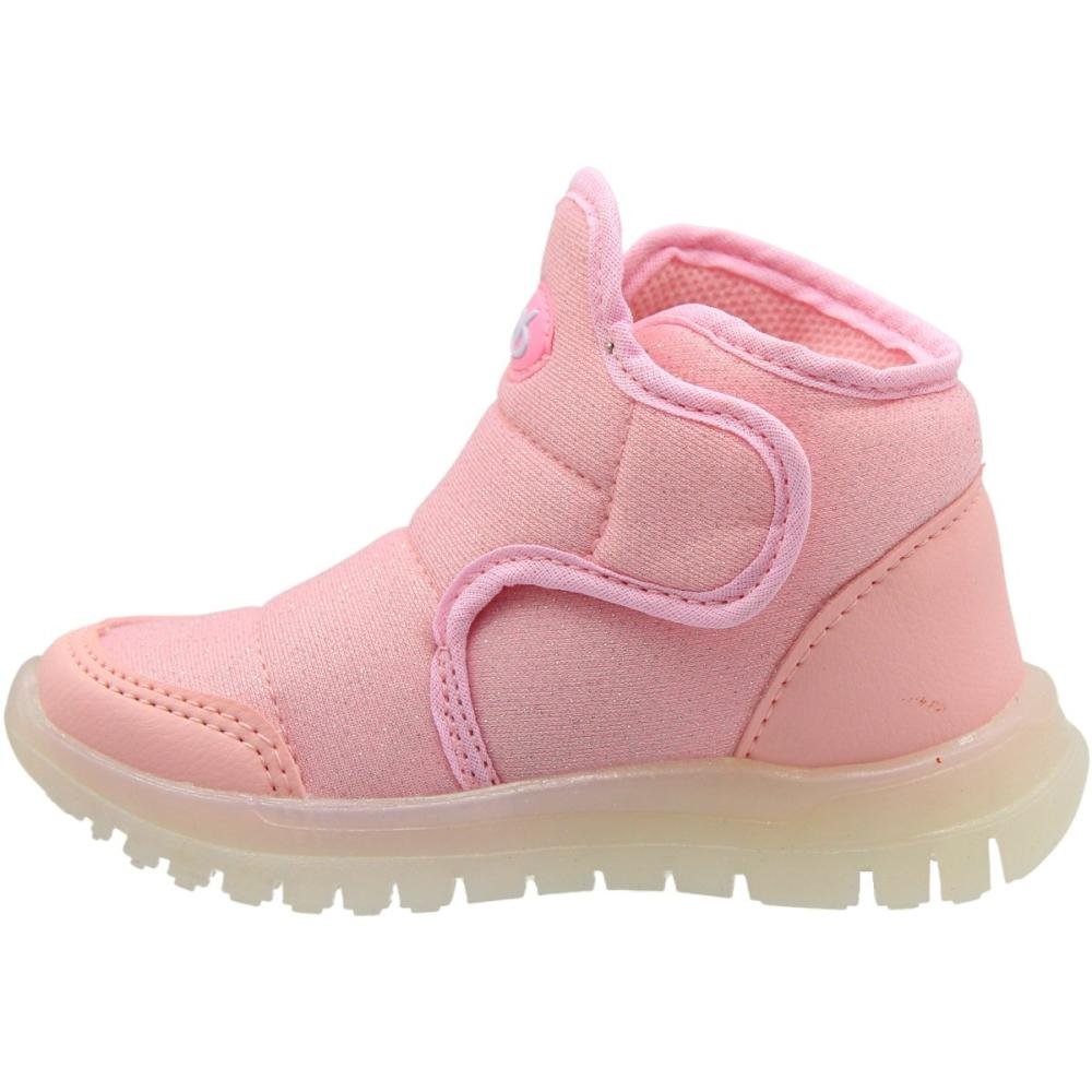 Tênis Casual Infantil Via Vip Cano Alto Glitter Menina Rosa 2