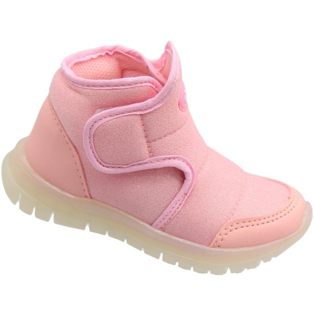 Tênis Casual Infantil Via Vip Cano Alto Glitter Menina Rosa 3