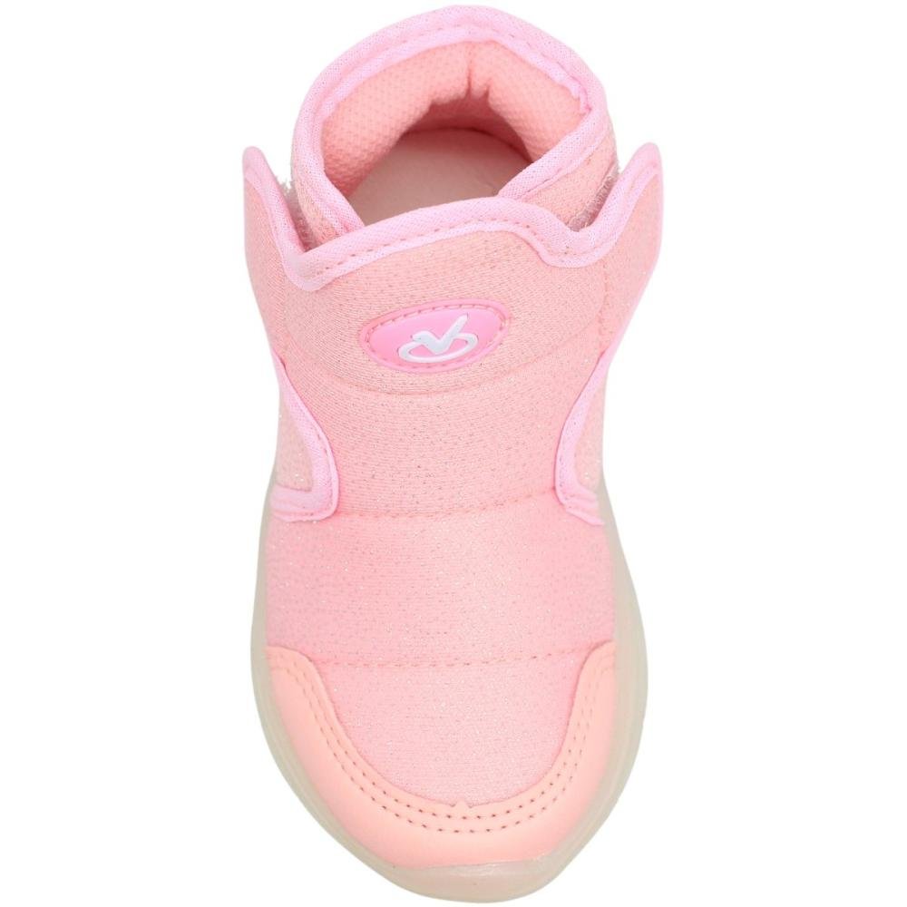 Tênis Casual Infantil Via Vip Cano Alto Glitter Menina Rosa 4