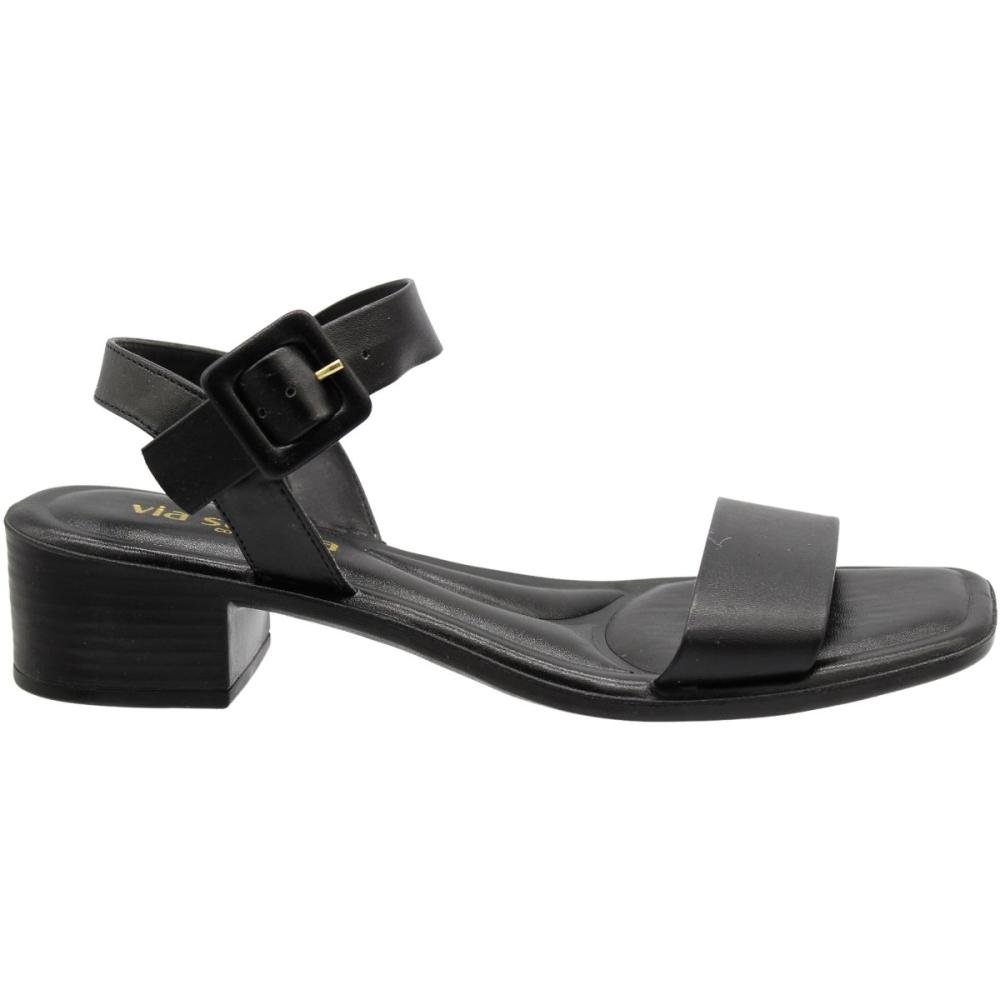 Sandália Salto Baixo Via Scarpa Confort Fivela Feminina