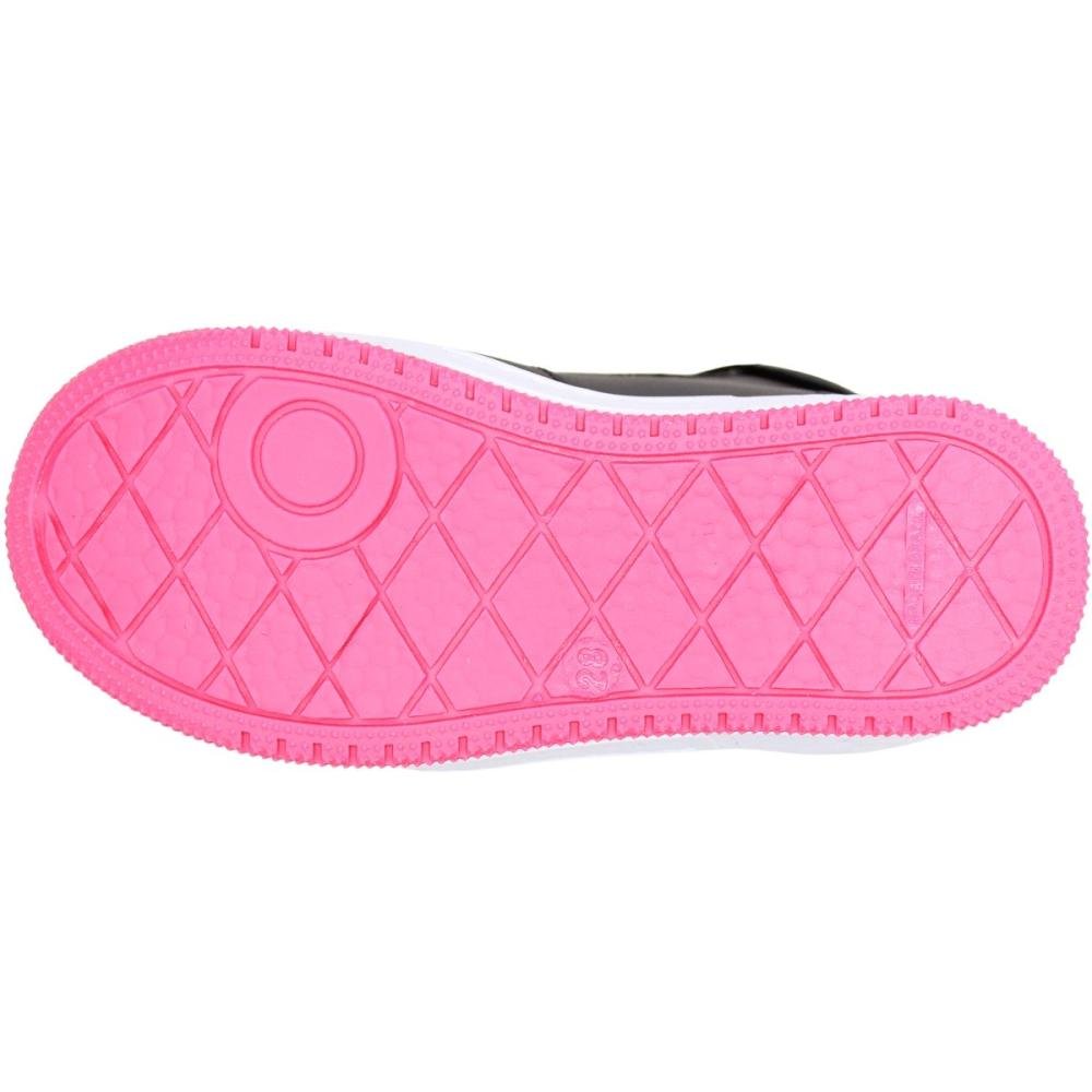 Tênis Casual Cano Alto Infantil Via Vip Corações Menina Preto 5