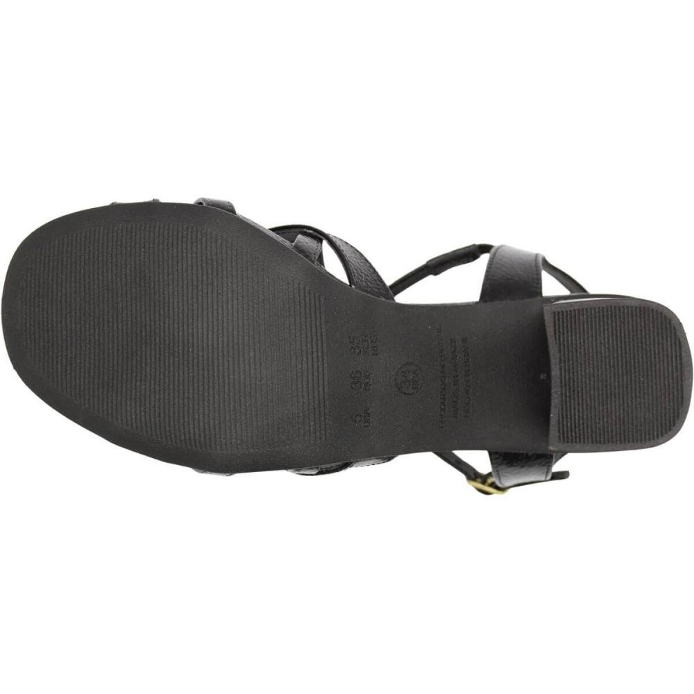 Sandália Salto Médio Via Scarpa Tiras Finas Elegante Feminina Preto 5