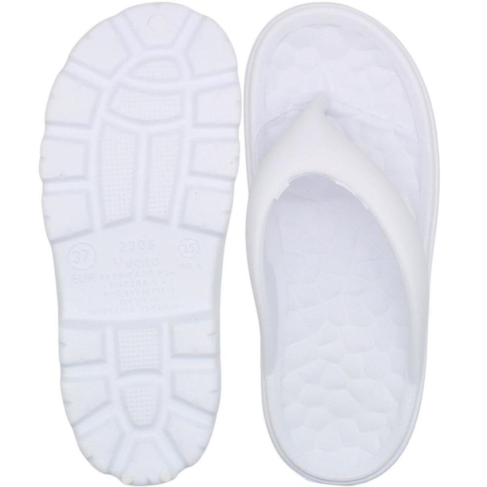 Chinelo De Dedo Yvate Tira Grossa Palmilha Texturizada Feminino Branco 3