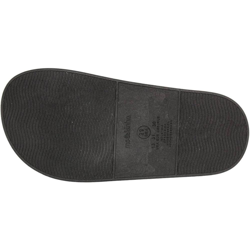 Sandália Papete Slide Infantil Molekinha Strass Menina Preto 5