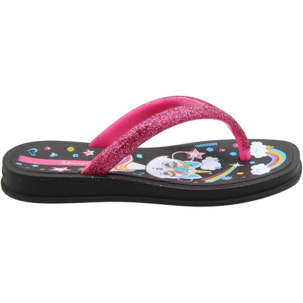 Chinelo De Dedo Infantil Ipanema Fluffy Shine Glitter Menina Preto 2