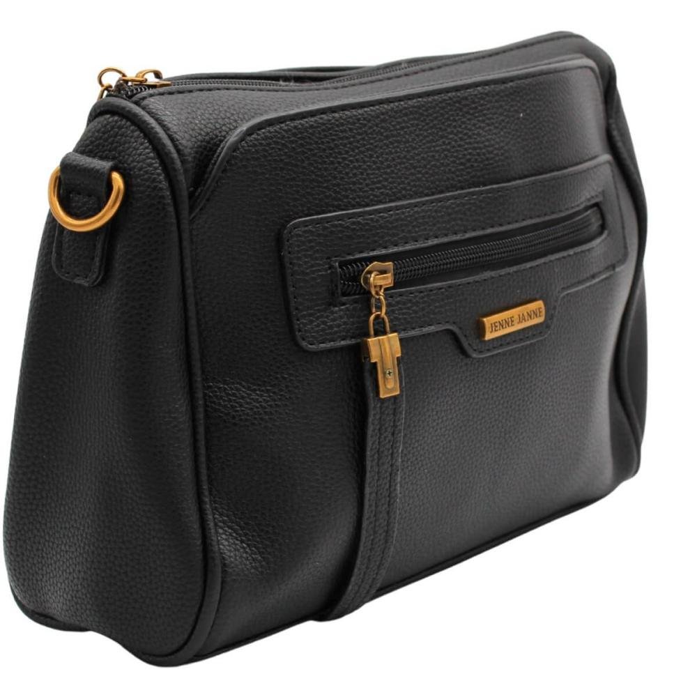 Bolsa de Ombro Multiuso Jenne Janne Pequena Feminina Preto 3