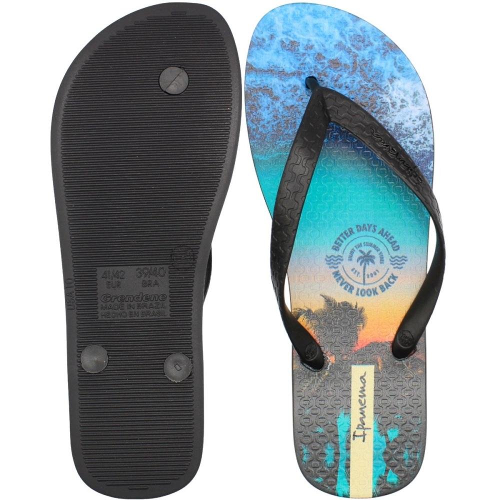 Chinelo De Dedo Ipanema Urbana Estampado Masculino Azul/Preto 3