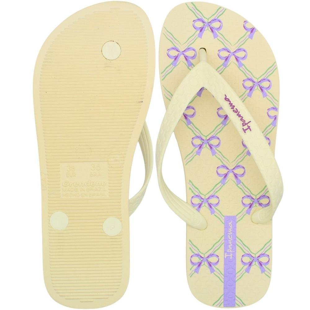 Chinelo De Dedo Ipanema Happy Laços Feminino Bege 3