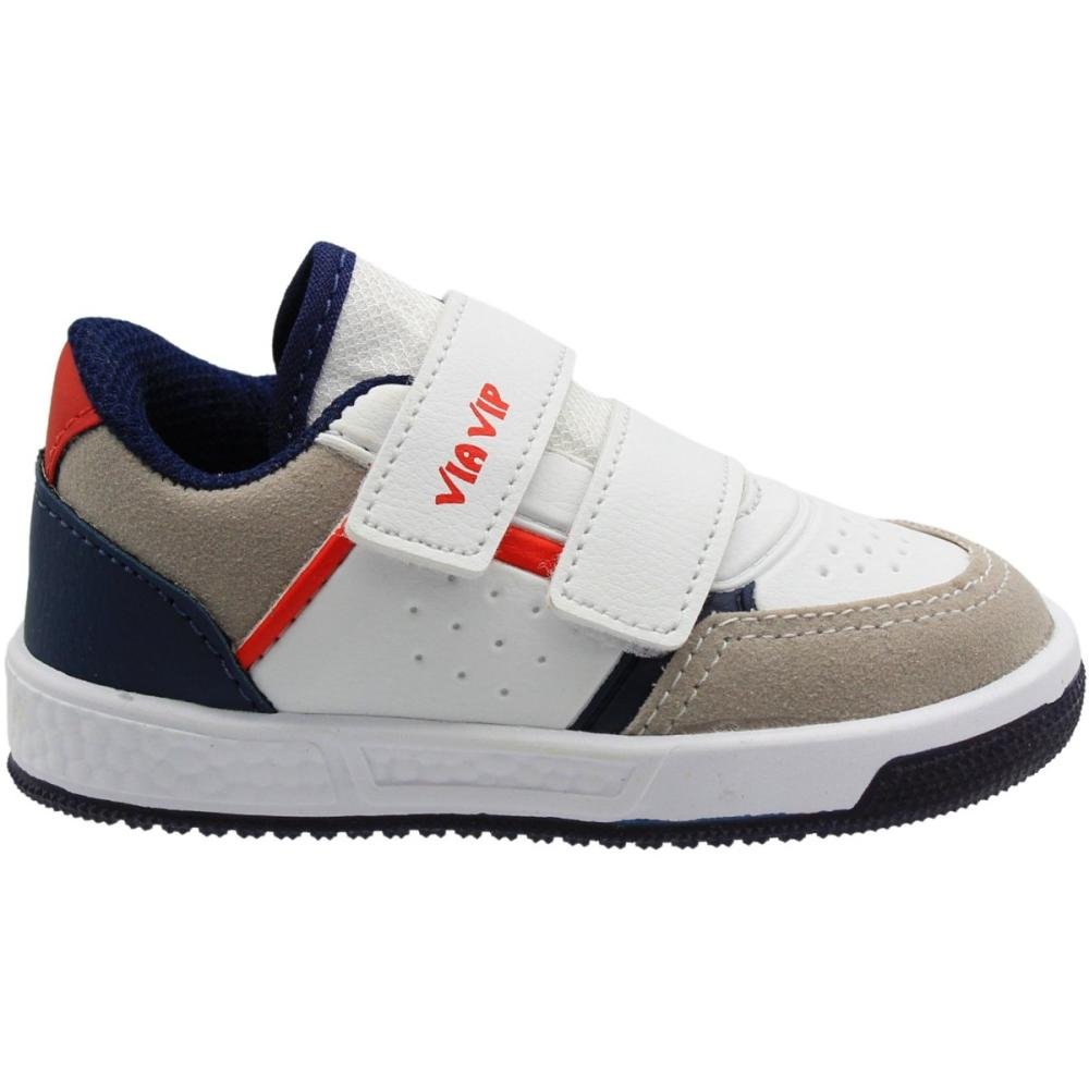 Tênis Casual Infantil Via Vip Fechamento Alto Colante Menino