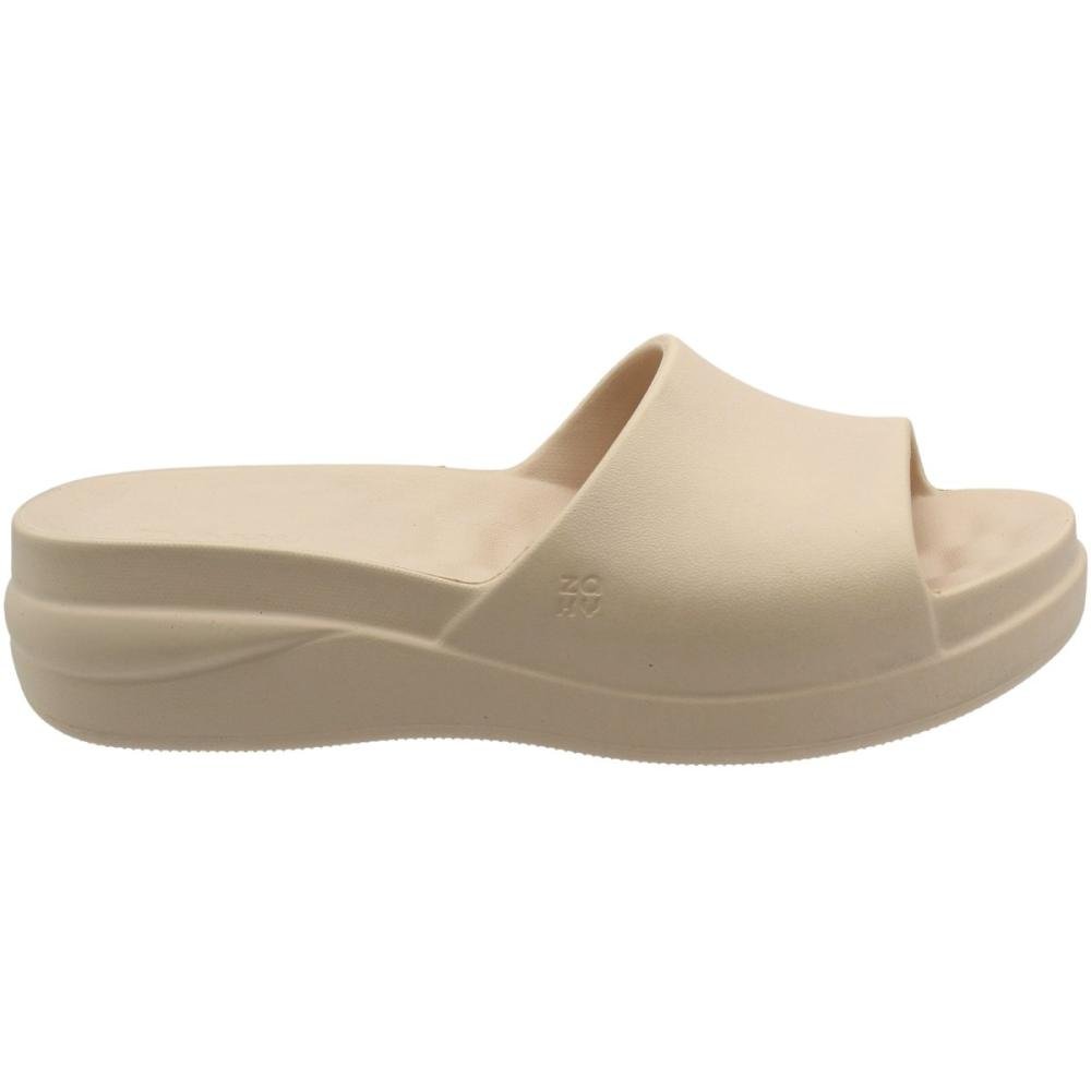 Chinelo Slide Zaxy Flow Confortável Feminina Bege 2