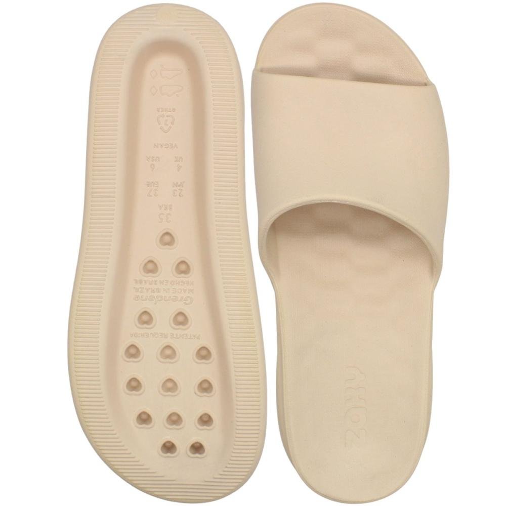 Chinelo Slide Zaxy Flow Confortável Feminina Bege 3