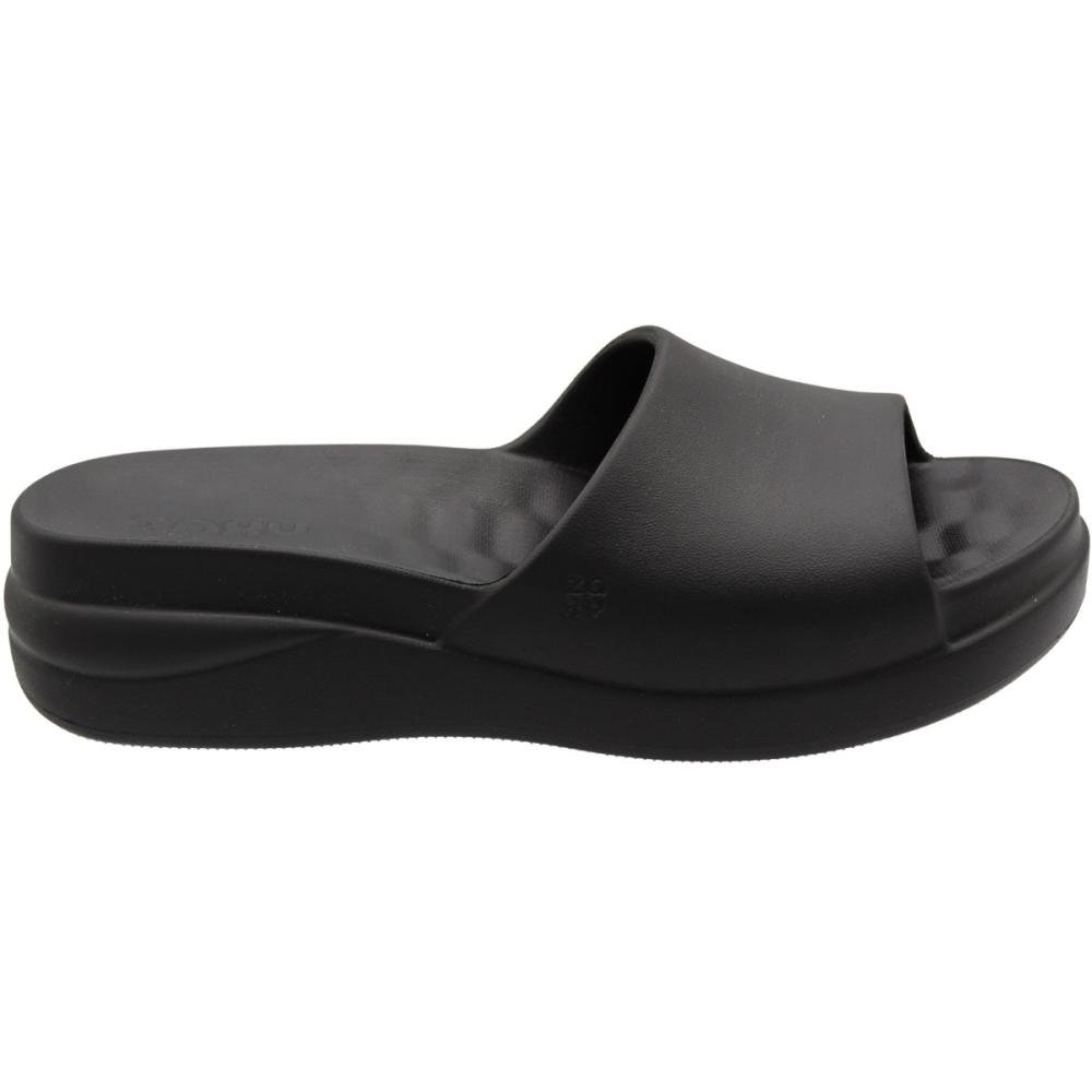 Chinelo Slide Zaxy Flow Confortável Feminina Preto 2