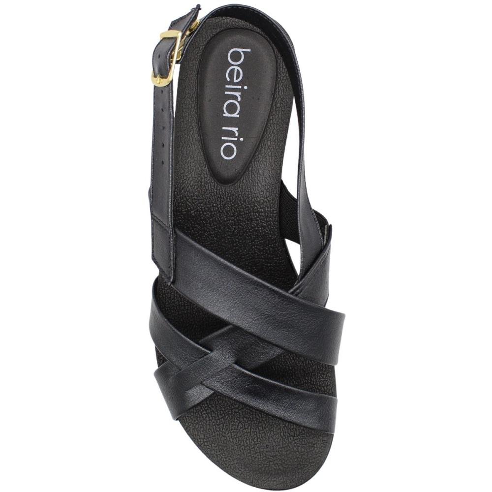 Sandália Beira Rio Anabella Salto Médio London Feminina Preto 4