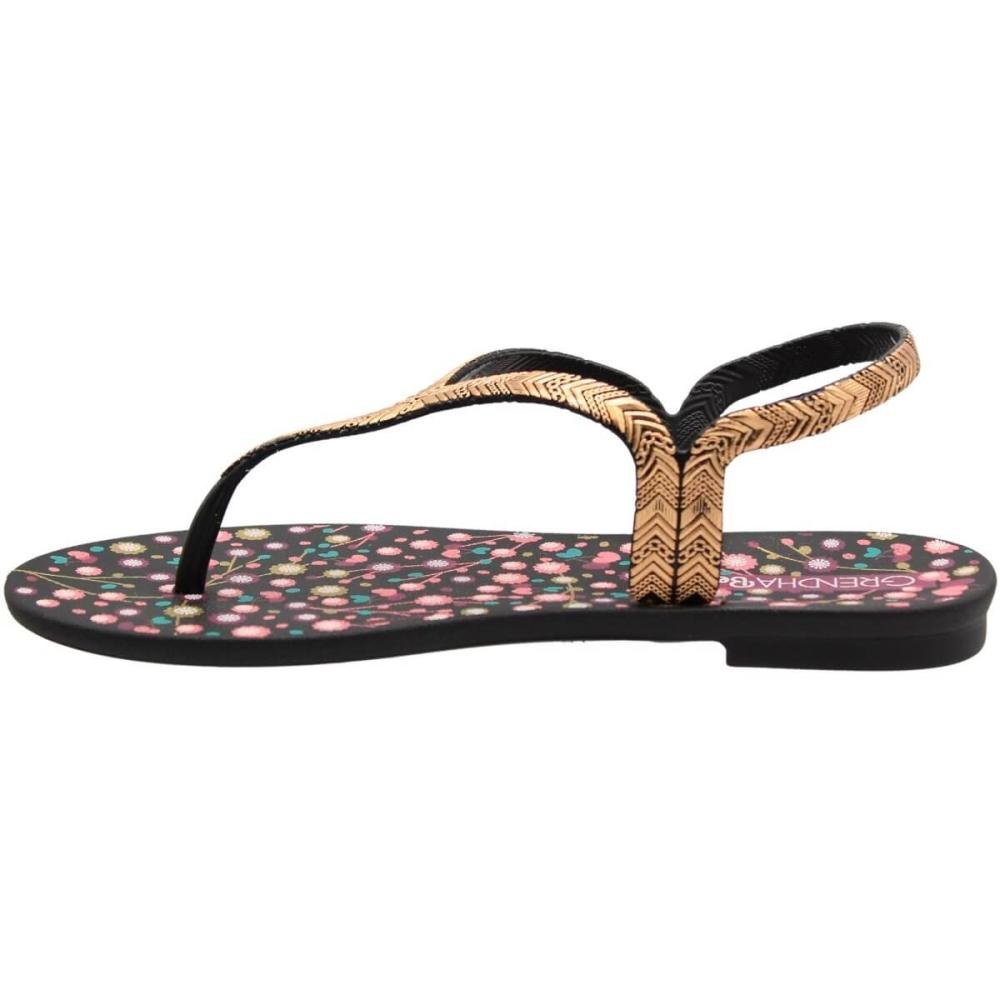 Sandália Rasteira de Dedo Grendha Bela Amor Feminina Dourado 2