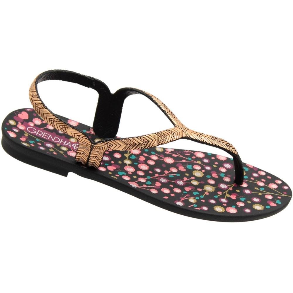 Sandália Rasteira de Dedo Grendha Bela Amor Feminina Dourado 3