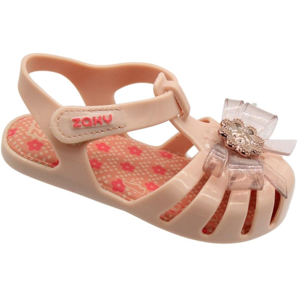 Sandália de Bebê Zaxynina Romantic Laço Menina Rosa 3