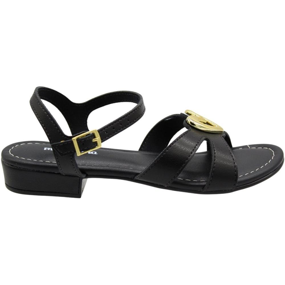 Sandália Infantil Molekinha Saltinho Coração Napa Juvenil Menina Preto 2