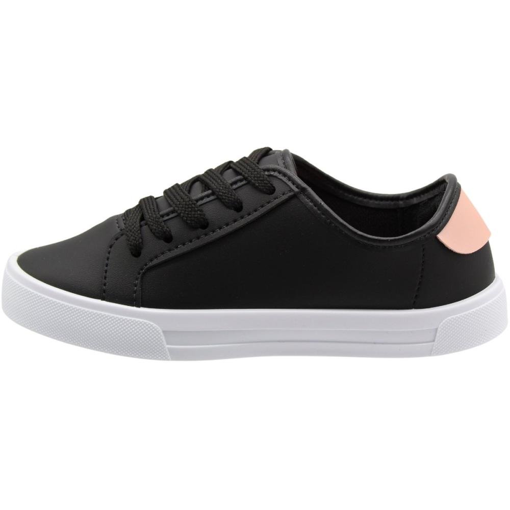 Tênis Casual Infantil Molekinha Flatform Recortes Menina Preto 2