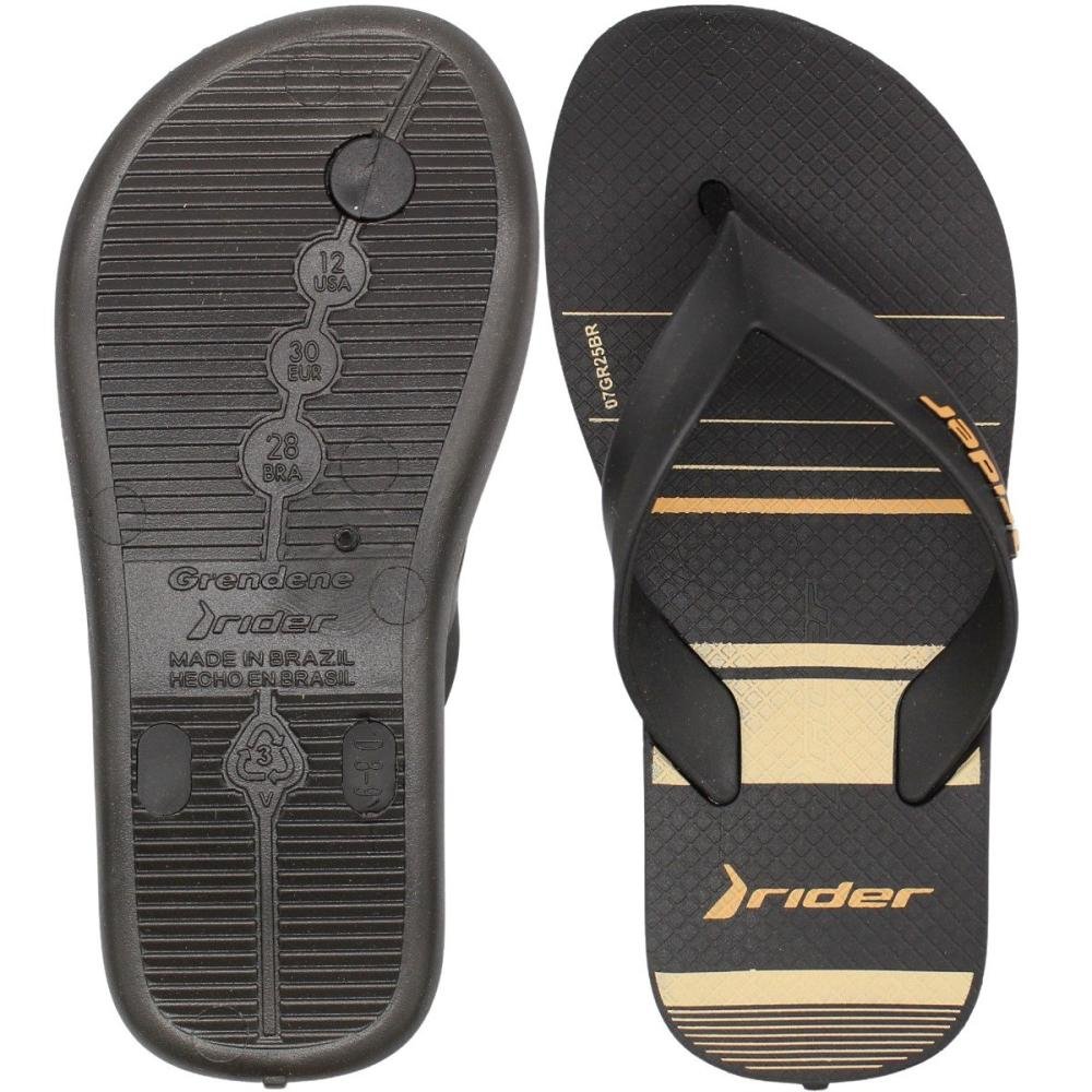 Chinelo de Dedo Infantil Rider Feel Urban Juvenil Menino Preto 3