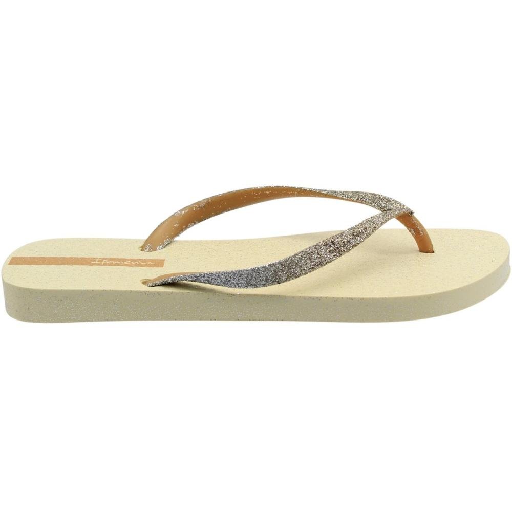 Chinelo de Dedo Ipanema Power Glitter Feminina Bege 2