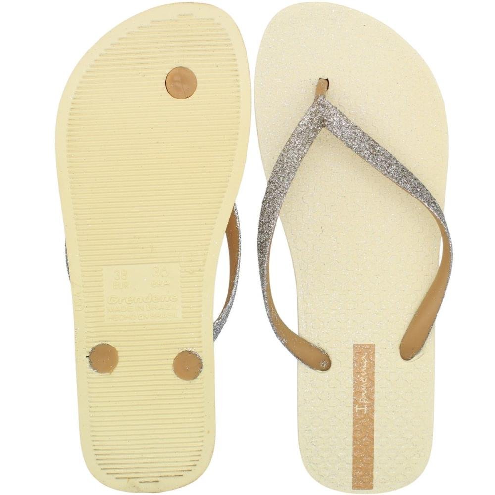 Chinelo de Dedo Ipanema Power Glitter Feminina Bege 3