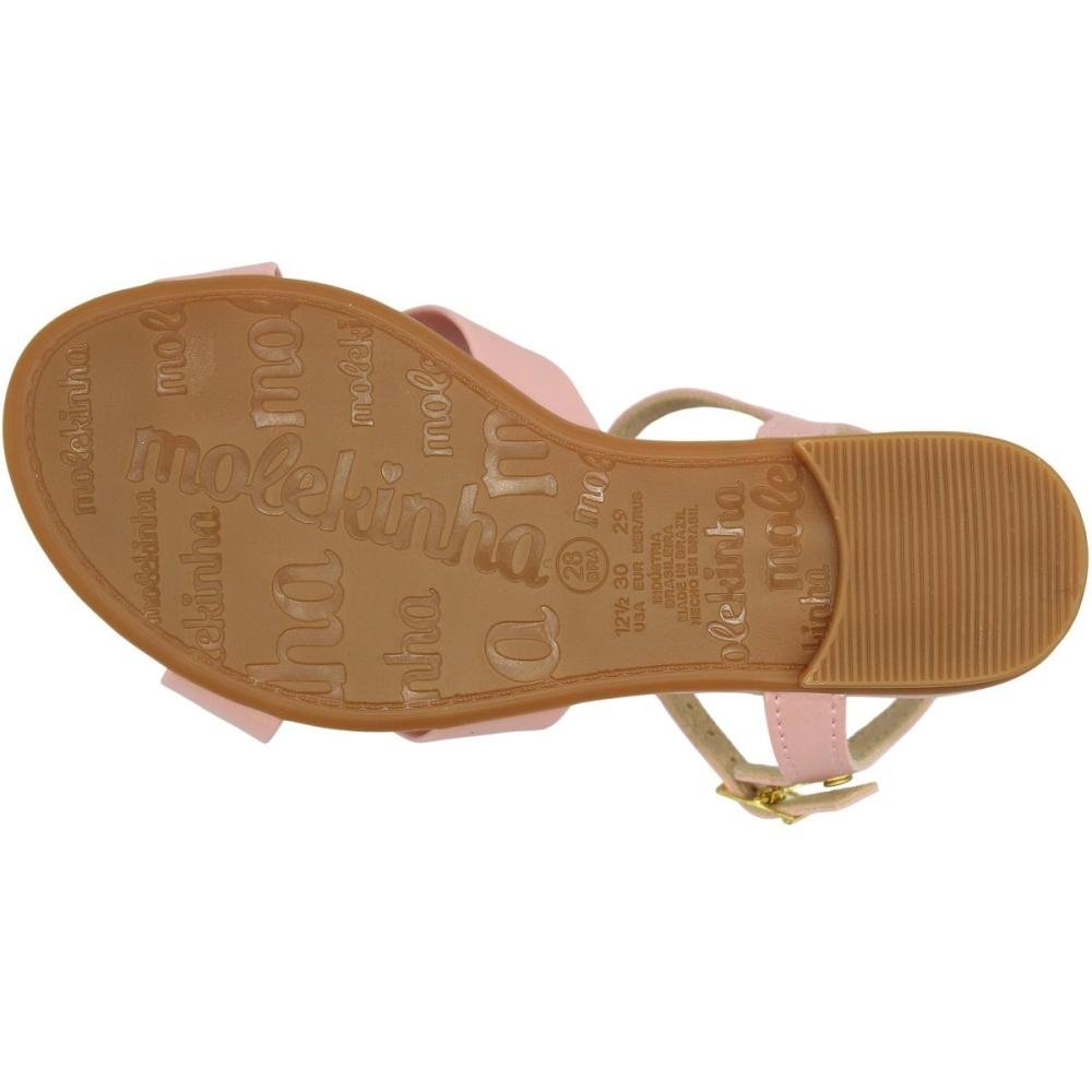 Sandália Infantil Molekinha Tamisa Napa Metalizado Conforto Menina Rosa 5