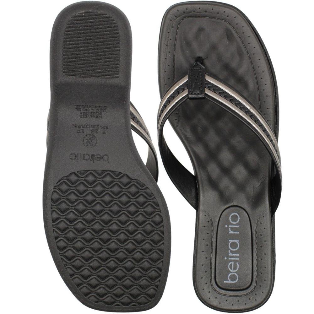 Tamanco Beira Rio Brilho Itália Anabela Comfort Napa Feminino Preto 3