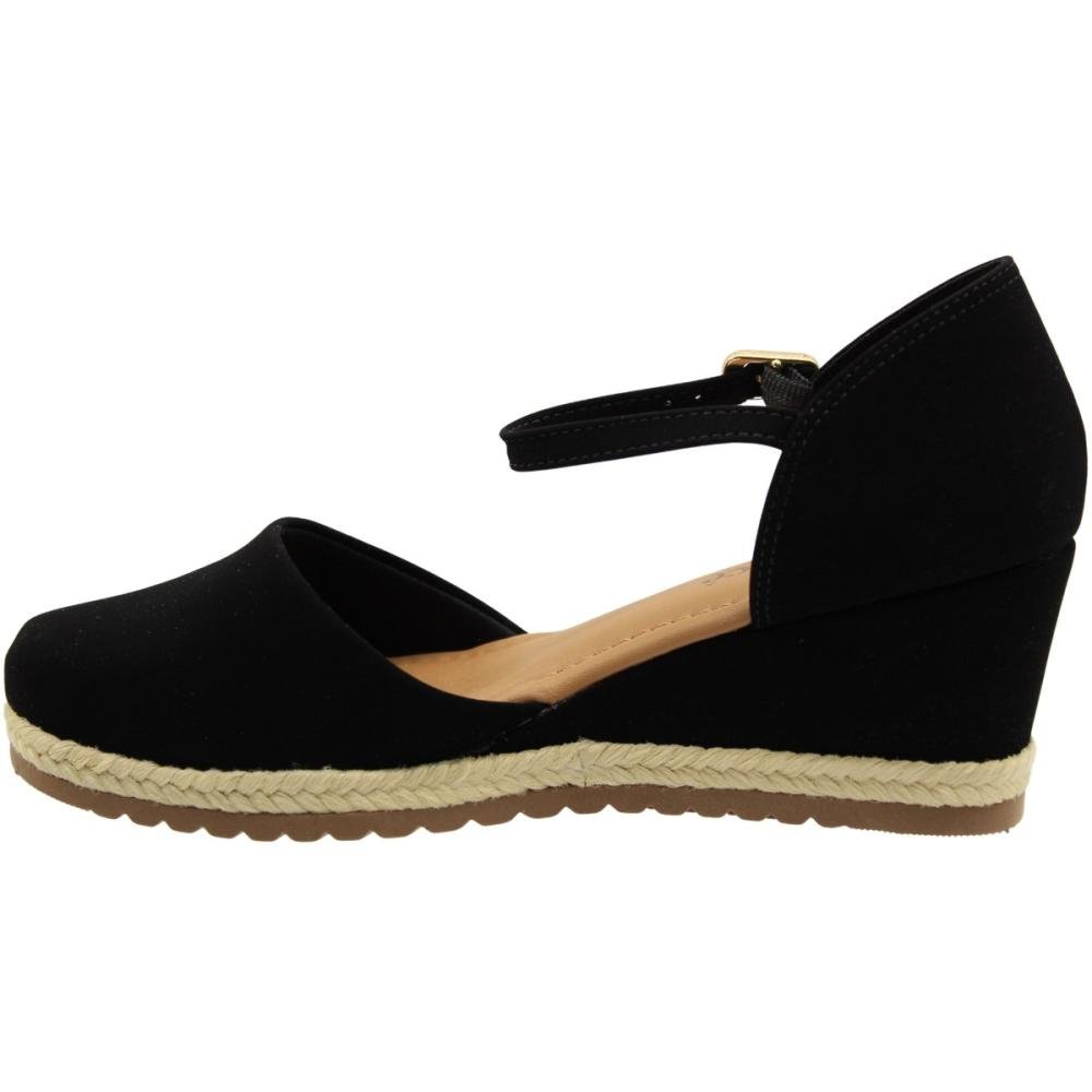 Sandália Espadrilhe Bebecê Clássica Nobuck Feminina Preto 2