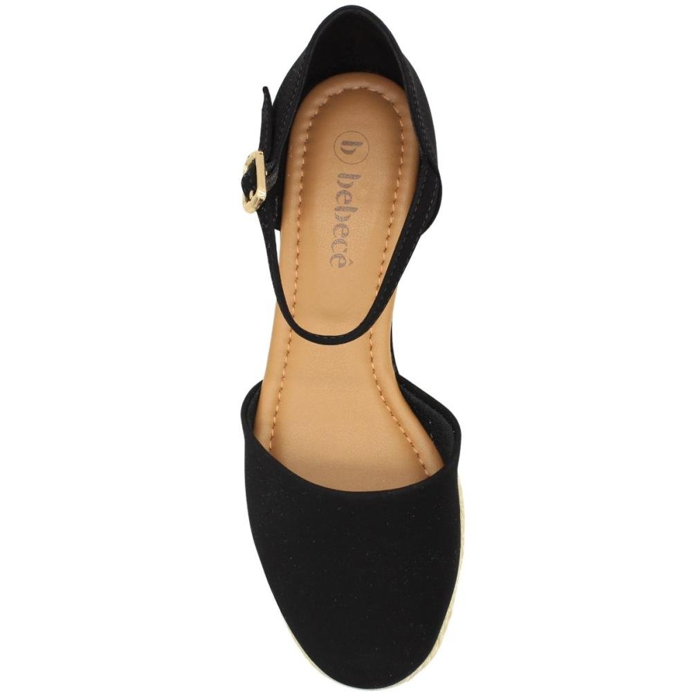 Sandália Espadrilhe Bebecê Clássica Nobuck Feminina Preto 4