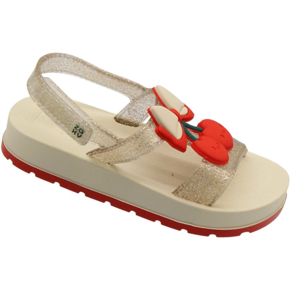 Sandália Baby Zaxynina Cherry Infantil Menina Bege 3